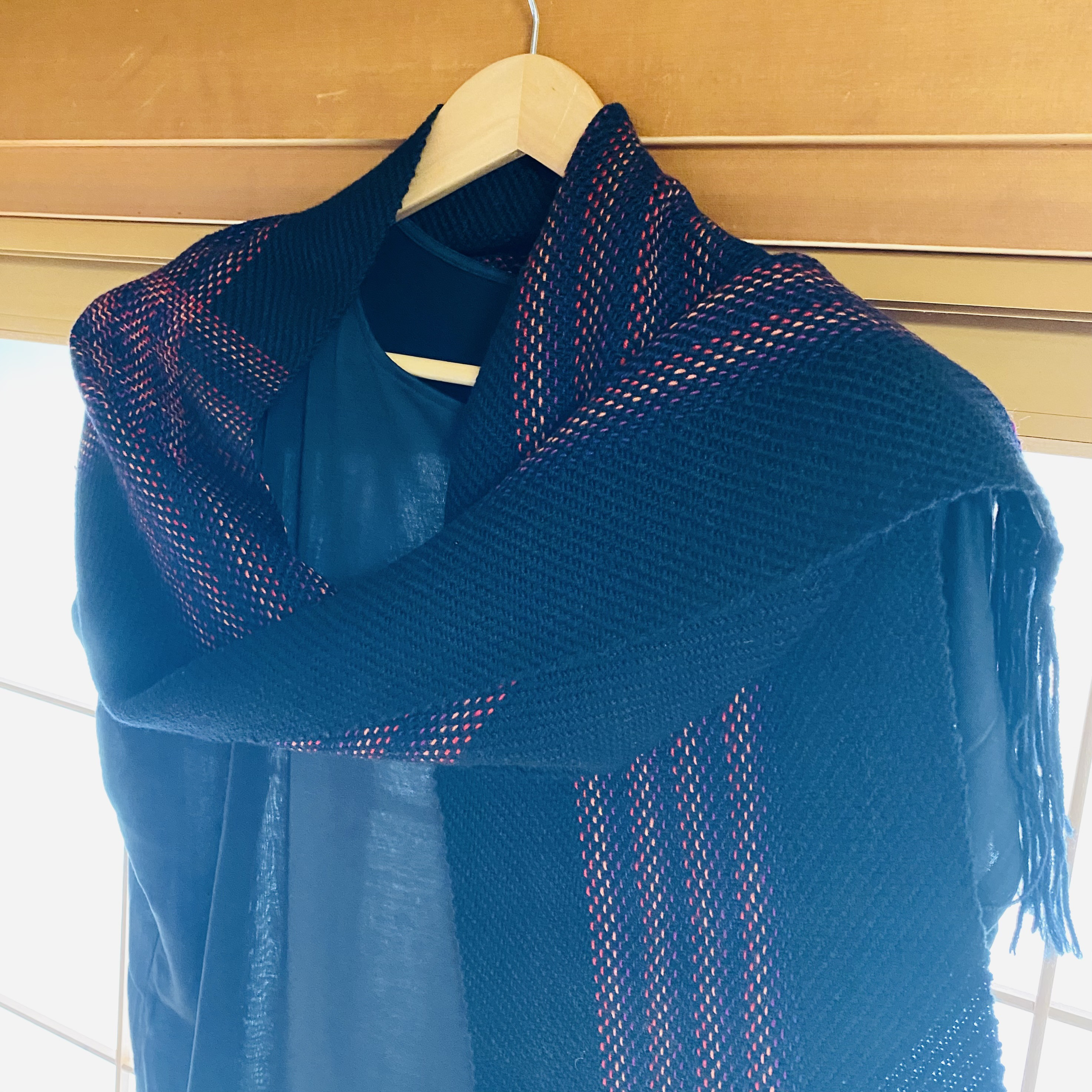 ウール　ストール　黒　男性　女性　男女兼用　チクチクしない　ストライプ　縞