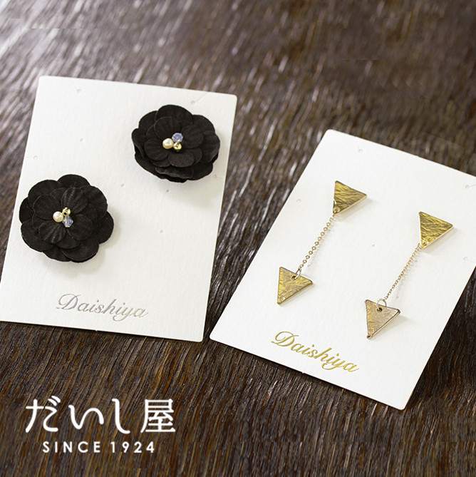 【名入れ箔押し】オリジナル台紙 LL  ピアス ネックレス  2way（パール or マット）67×90mm SD09