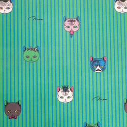 「おしゃれネコ」A４ グリーン＆ピンク 10枚 ラッピングペーパー  包装紙  cat_a4_green_pink 9枚目の画像