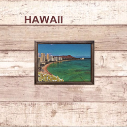 【送料無料】ハワイの風景☆プルメリア No.1004  フレーム付  A4サイズ 3枚目の画像