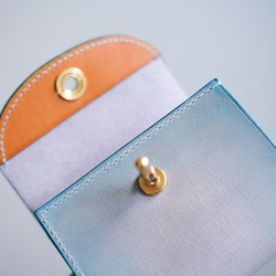 flap mini wallet [ skyblue & gray gradation ] ミニ財布 コンパクト 11枚目の画像