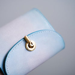 flap mini wallet [ skyblue & gray gradation ] ミニ財布 コンパクト 10枚目の画像