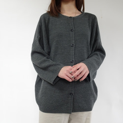 [日本製] 蝙蝠袖開衫&lt;灰色、木炭色&gt; 第2張的照片