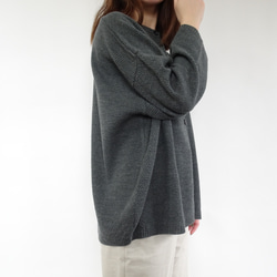 [日本製] 蝙蝠袖開衫&lt;灰色、木炭色&gt; 第5張的照片