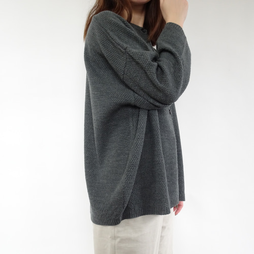ジャパンメイド】ドルマンスリーブカーディガン〈グレー、チャコール