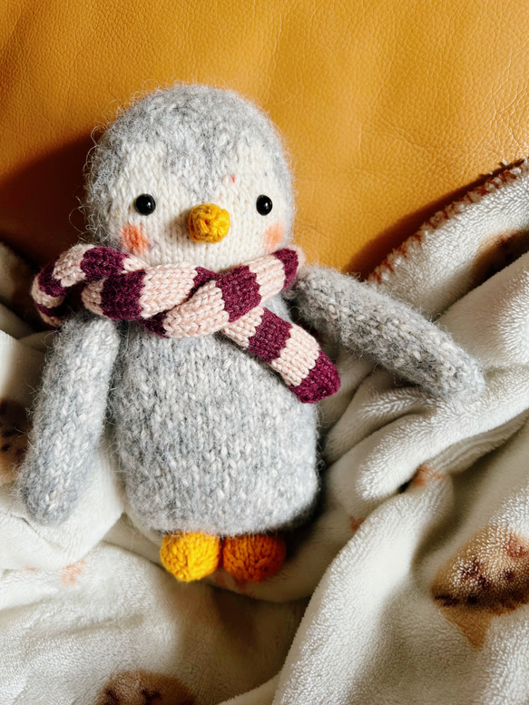 園*崎様 マフラーをつけた寒がりペンギンのあみぐるみ☆ブルー　ハンドメイド　編み 編み物 あみぐるみ | 大きなペンギン | ダウンロード販売 - ブティック