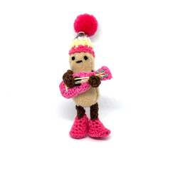 小さなミュージシャン♪ピンクニット帽☆ウクレレピーナッツ(s) 2枚目の画像