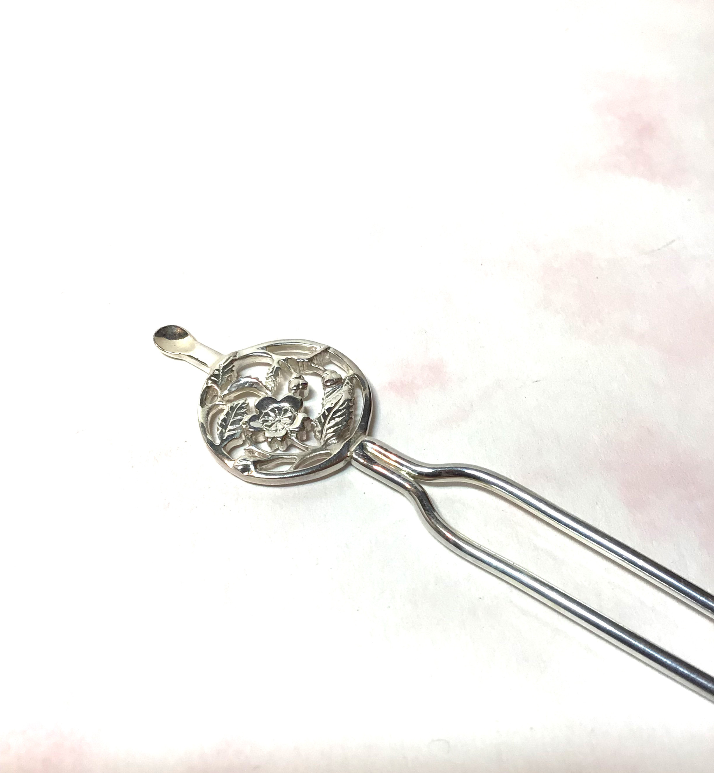 銀のかんざし　花紋　桜