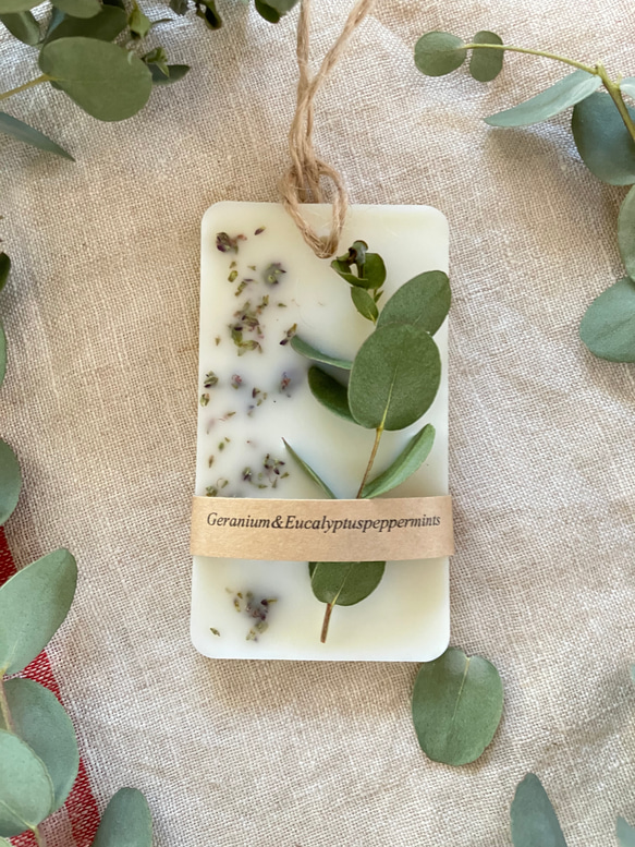 ユーカリのサシェ　天然精油香る　アロマワックスサシェ　⌘香りが選べる⌘ 2枚目の画像