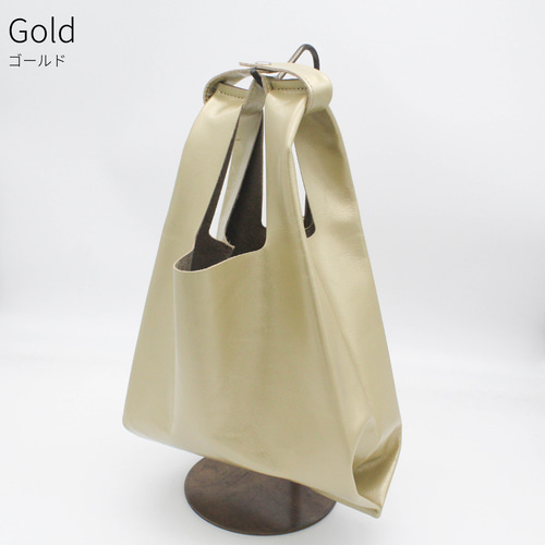 全8色】本革レジ袋型バッグ（Mサイズ） ハンドバッグ レジバッグ