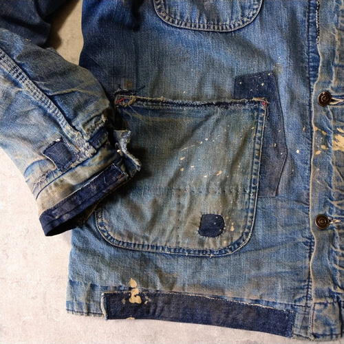 ハリー着用 60s ビンテージ フレンチワーク カバーオール / supreme パッチワークリペア ビンテージ 50s～60s デニム カバーオール