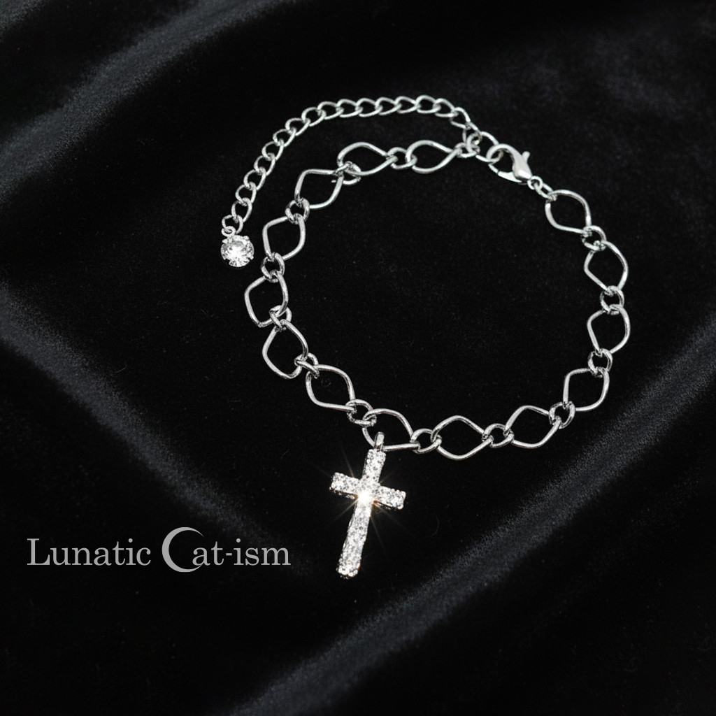 メンズ　ブレスレッド　シルバー925　タイニー クロス 十字架　ヴィンテージ メンズ ブレスレッド シルバー925 タイニー クロス 十字架