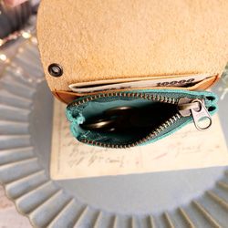 ｷｭｲｰﾙﾃﾞｿﾝ コロンとかわいいシンプルなコンパクト財布　付属に栃木レザー使用《ブルー》 3枚目の画像