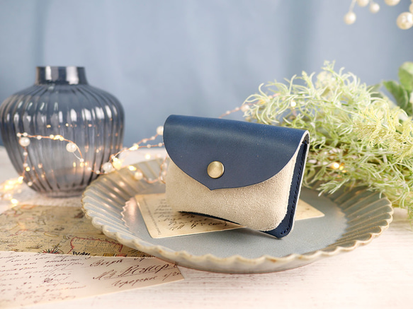 ｷｭｲｰﾙﾃﾞｿﾝ コロンとかわいいシンプルなコンパクト財布　付属に栃木レザー使用《アイボリー》 1枚目の画像