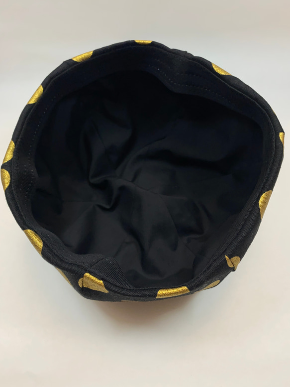 【受注生産】ゴールドドットベレー帽 ブラック 2枚目の画像