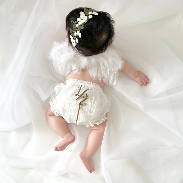 鈴蘭蕾絲髮帶 ◇ 兒童節半歲生日一歲寶寶禮物天使頭飾 第3張的照片