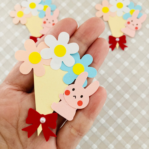 クラフトパンチ アルバム 色紙 うさぎ 花 花束 スクラップ