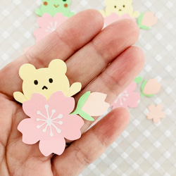 クラフトパンチ　アルバム　色紙　くま　桜　花びら　スクラップブッキング　カエル 3枚目の画像