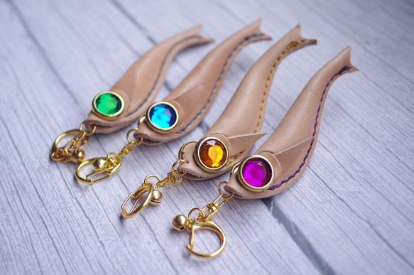 本革 マーブル染め チャーム キーホルダー レザークラフト 革 細工