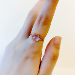 ピンクシェルリング　シェル　天然石　リング　天然石リング　アクセサリー　指輪　ジュエリー 5枚目の画像
