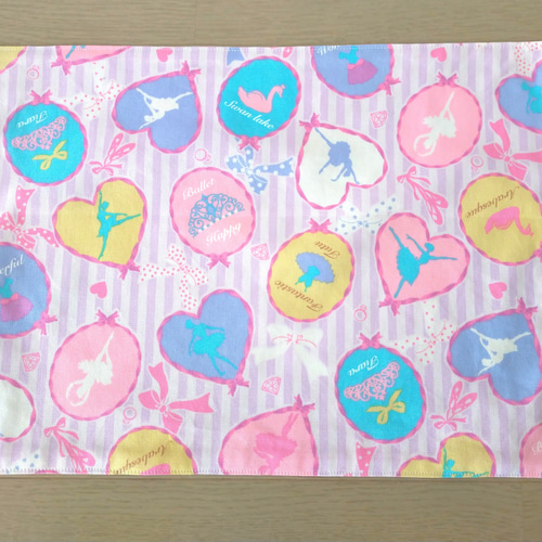 ハンドメイド オーダー レッスンバッグ 巾着 ランチョンマット ピンク ハート ハンドメイド オーダー レッスンバッグ 巾着 ランチョンマット ピンク