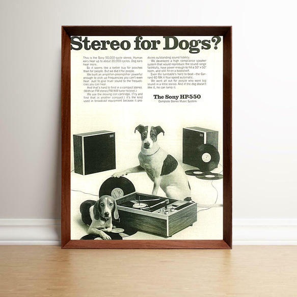 ソニー ステレオ 60年代 アメリカ ヴィンテージ 広告 額付 ポスター 1枚目の画像
