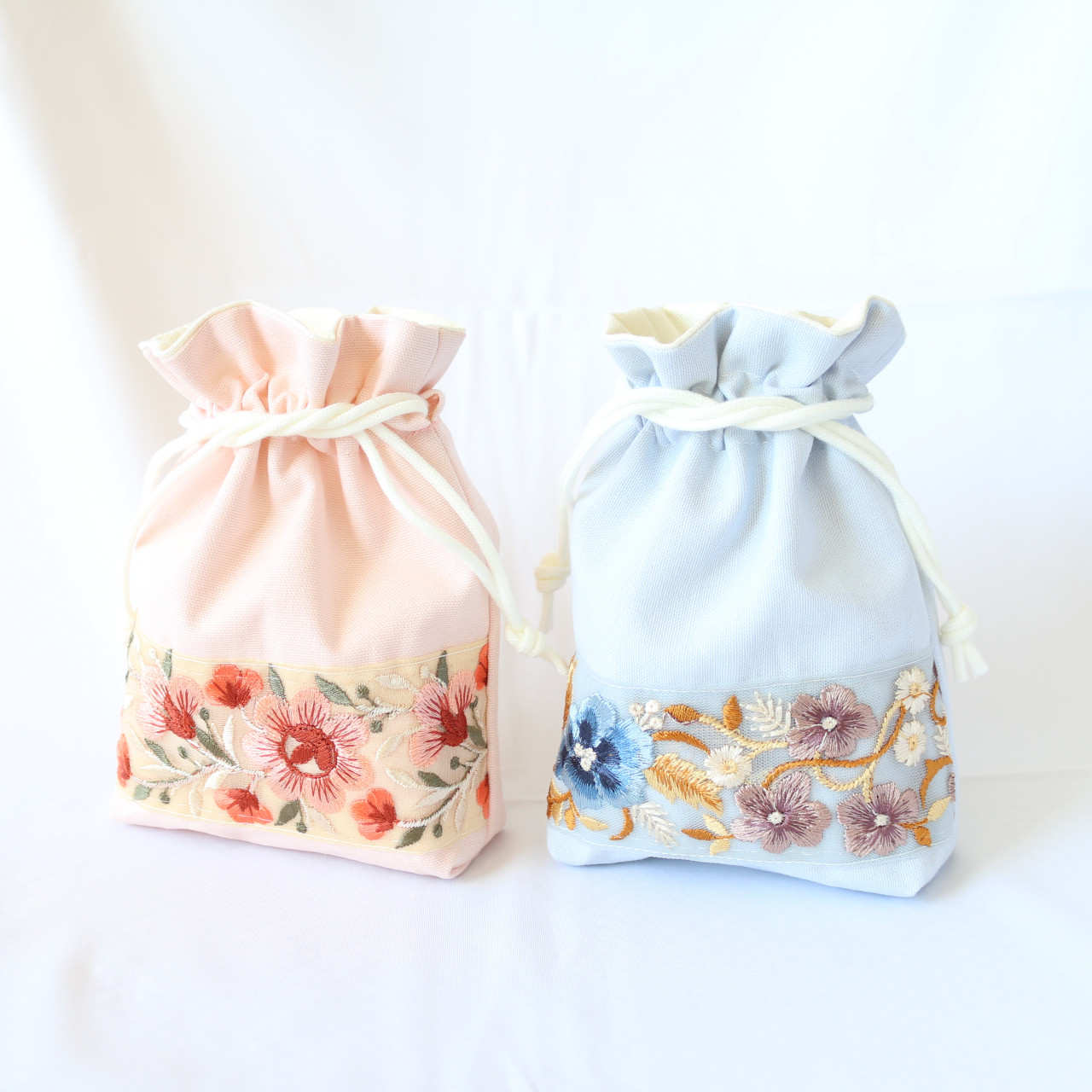 オーダー インド刺繍リボン ミニミニ巾着 ポーチ ハンドメイド