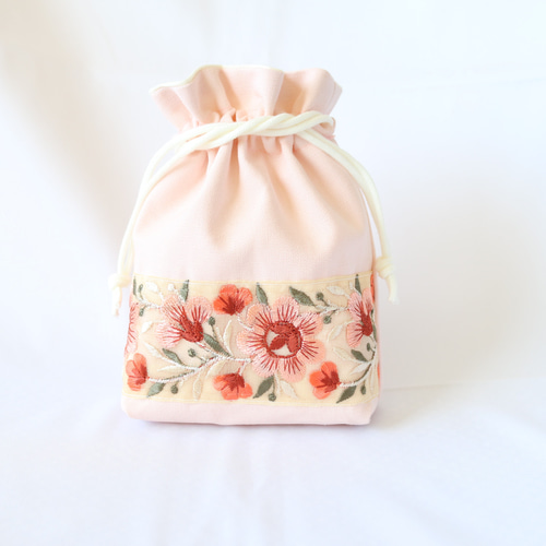 オーダー インド刺繍リボン ミニミニ巾着 ポーチ ハンドメイド 23ba99a53f76dcc13c88eec09d24f3