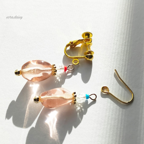 1457雑念を取り払う✨ラフロック天然石ピアス水晶ピアスクォーツピアス