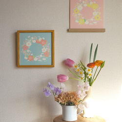 「春のリース（シュガーブルー）」20cm角ポスター 10枚目の画像