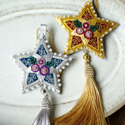 輝く星の目じるし''手刺繍 チャーム オーナメント その他インテリア