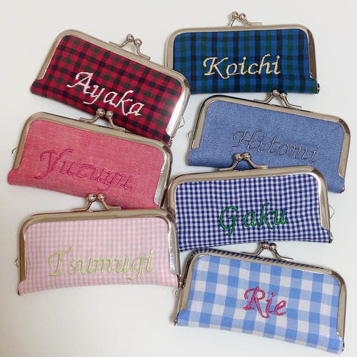 刺繍あり】ハンドメイド印鑑ケース名前刺繍ネーム入りジュエリーハンコ  