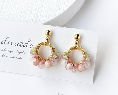 特集掲載】春色満開 桜カラーのリングピアス / イヤリング (送料