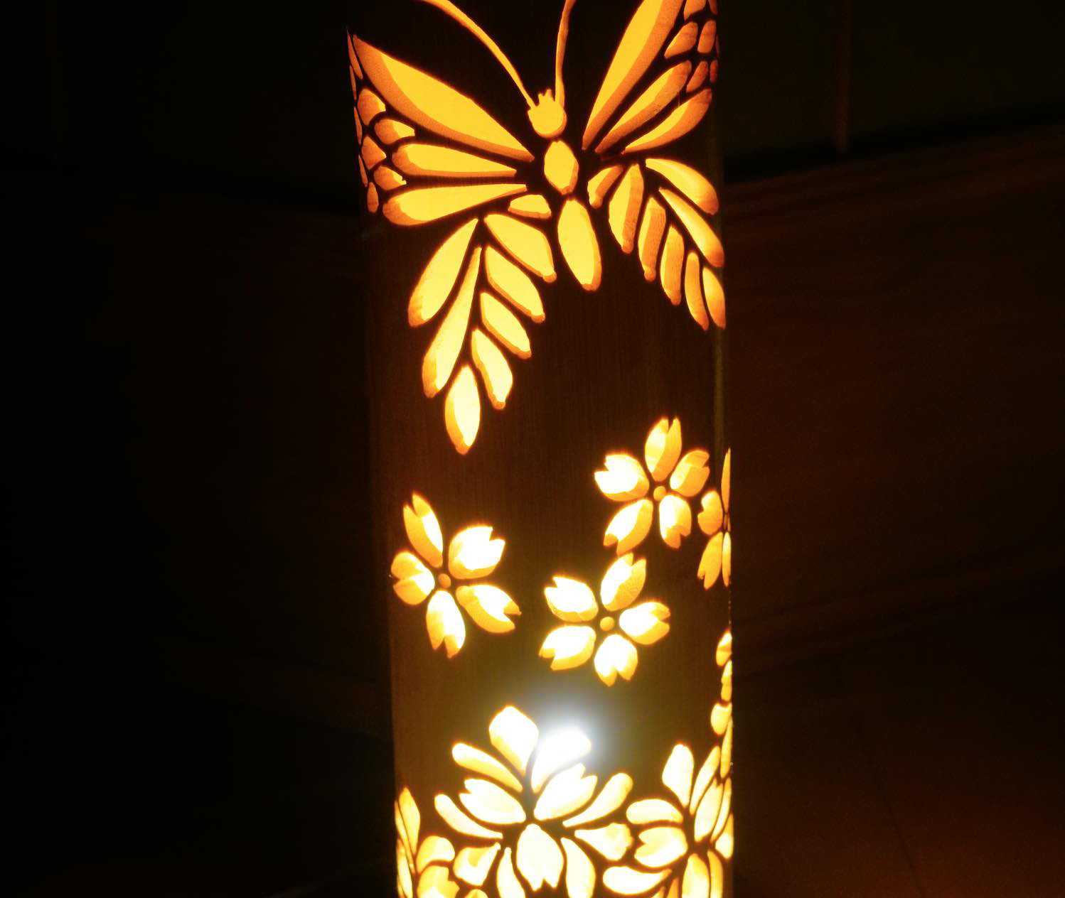 竹灯り・竹あかり・竹灯籠  ～～ 癒しの灯り★春蝶★～～