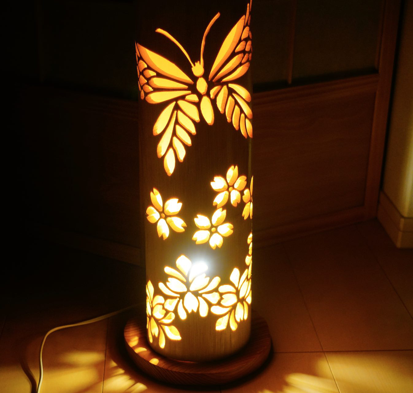 竹灯り・竹あかり・竹灯籠  ～～ 癒しの灯り★春蝶★～～