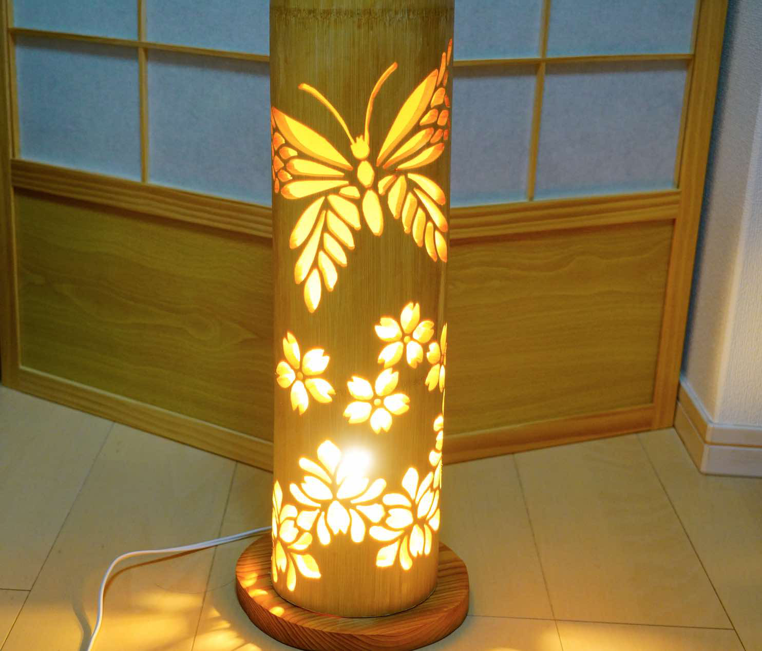 竹灯り・竹あかり・竹灯籠  ～～ 癒しの灯り★春蝶★～～