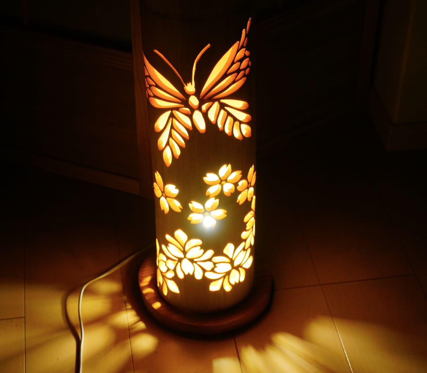 竹灯り・竹あかり・竹灯籠  ～～ 癒しの灯り★春蝶★～～