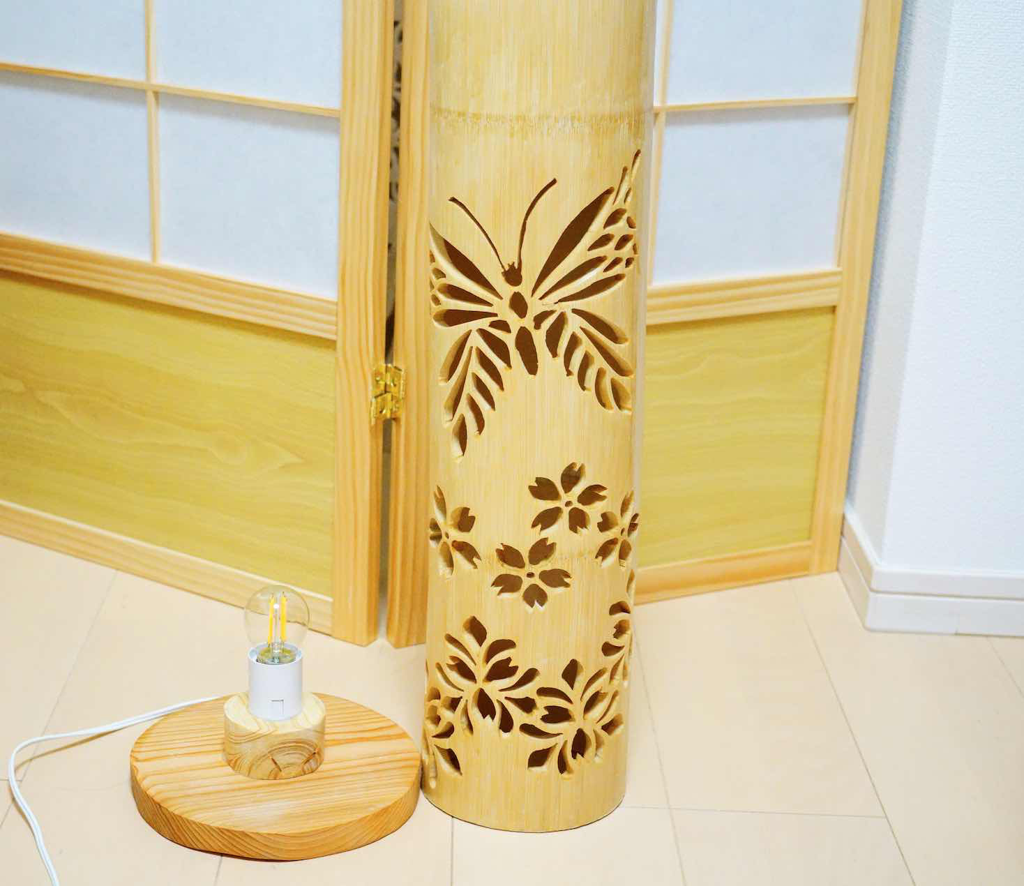 竹灯り・竹あかり・竹灯籠  ～～ 癒しの灯り★春蝶★～～