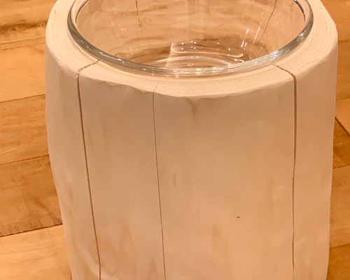 【Pet Table Hinoki ~L~】  No.914 Pet Table Hinoki】 〜L〜 Glass bowl おもちゃ・ペット小物