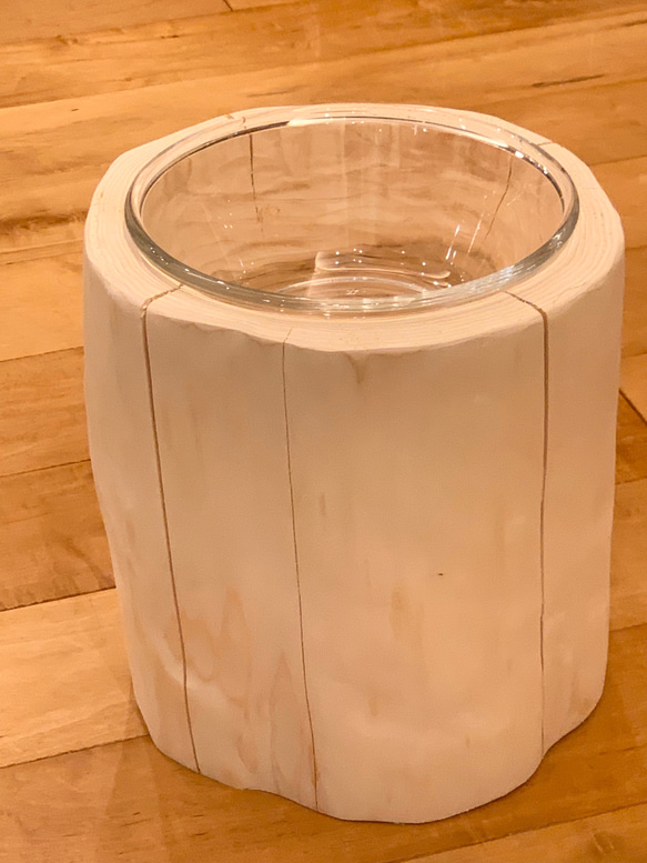 【Pet Table Hinoki】  〜L〜 Glass  bowl 1枚目の画像