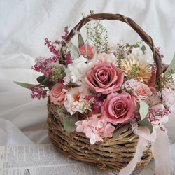 オレンジブラウンの優しいドライフラワースワッグ flower swag