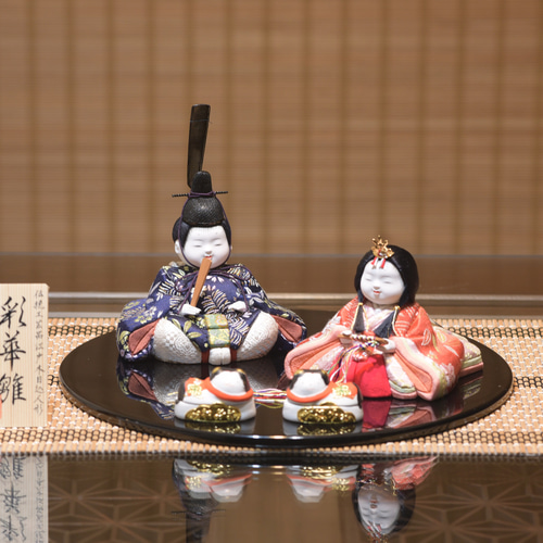 立ち雛 雛人形 神雛 彩華立雛 木目込み人形 台座付き 木目込み人形 雛人形【彩華雛】 ひな人形・雛飾り 有松人形工房 通販