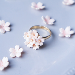 -指先を彩る-満開の桜の花束 リング 5枚目の画像