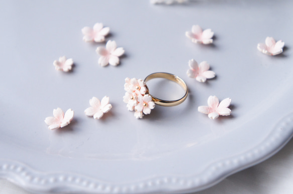 -指先を彩る-満開の桜の花束 リング 7枚目の画像