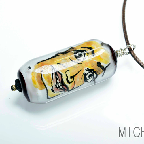 人面トンボ玉 ガラスのジュエリー ペンダントトップ（10567-453）作家