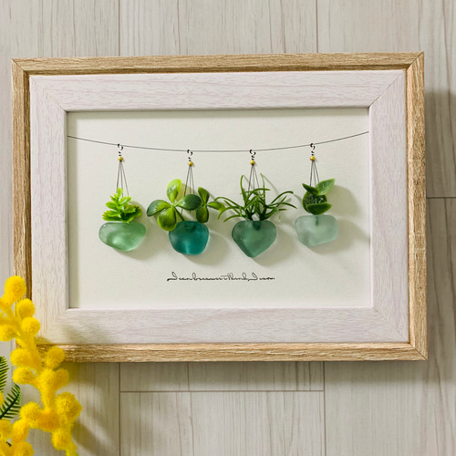 シーグラスアート 幸福の道標　インテリア 置物 フラワーアレンジメント 玄関飾り シーグラスアート 幸福の道標 インテリア 置物 フラワーアレンジメント