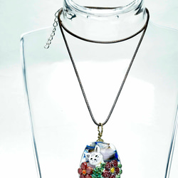 ネコのトンボ玉　ガラスのジュエリー　ペンダントトップ（10569-453）cat beads 作家物一点物 3枚目の画像