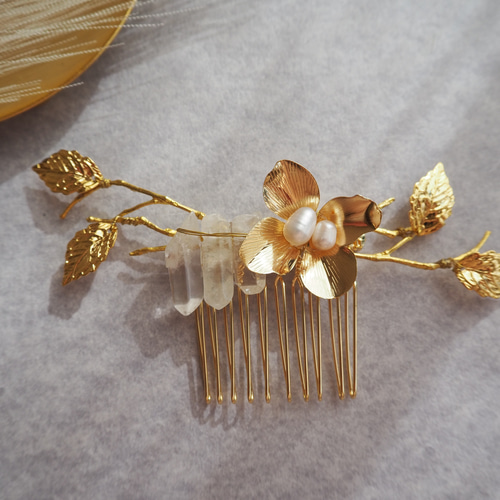 水晶ヘアアクセサリー　クリスタルヘアアクセサリー　小枝ヘアアクセサリー 楽天市場】ランキング1位 獲得！【ケース付き】【小枝