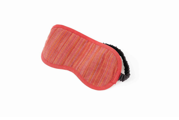 「会津木綿 真綿(絹)入り アイマスク」裏生地にもシルクを使用 目元をふっくら温める 1枚目の画像