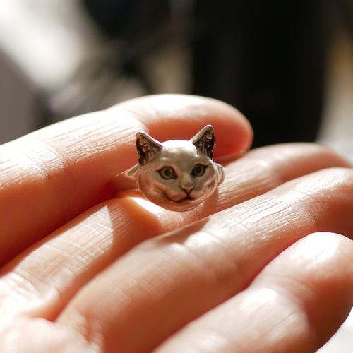 猫リング「あげる」サイズオーダー（ピンキーリングから15号まで